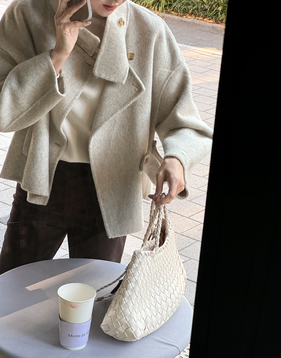 [HAND MADE] 라엘 하이넥 숏코트 상세 이미지 12