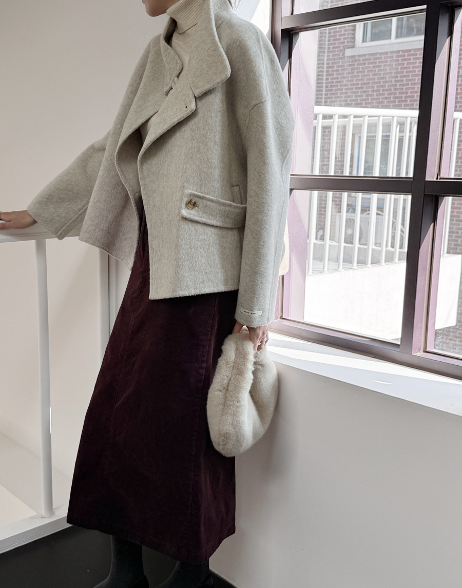 [HAND MADE] 라엘 하이넥 숏코트 상세 이미지 32